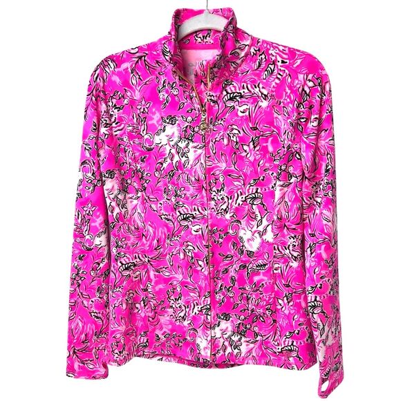 Lilly Pulitzer Serena Jacket Plumeria Pink Breast Cancer Purrposefully Pink S - Picture 5 of 14